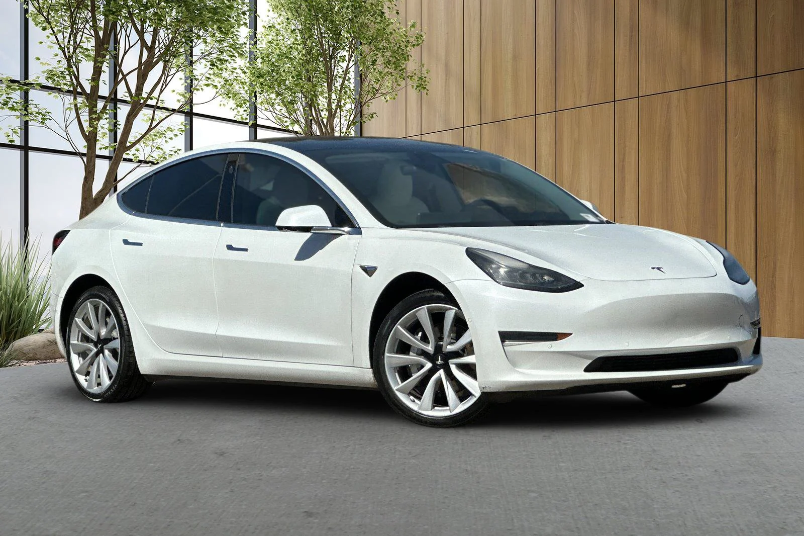 Used 2019 White Tesla Standard Range Plus image 1
