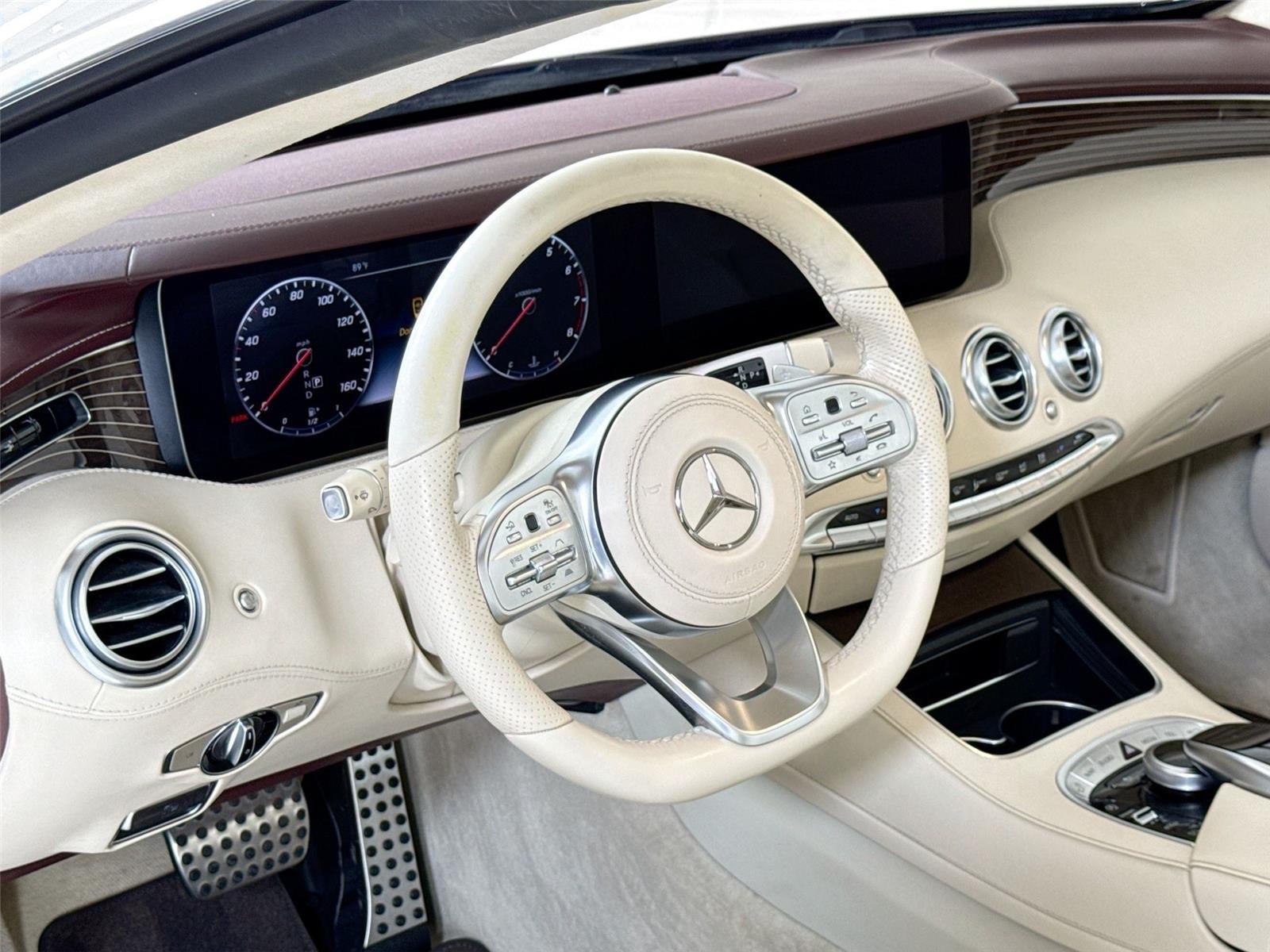 Used 2019 designo Cashmere White Magno (Matte Finish) Mercedes-Benz S 560 Cabriolet | AMG® Line | Premium Pkg | Driver Assist Pkg image 16