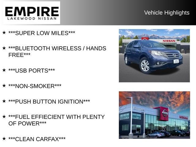 Used 2013 Honda CR-V EX with VIN 3CZRM3H58DG707033 for sale in Lakewood, CO