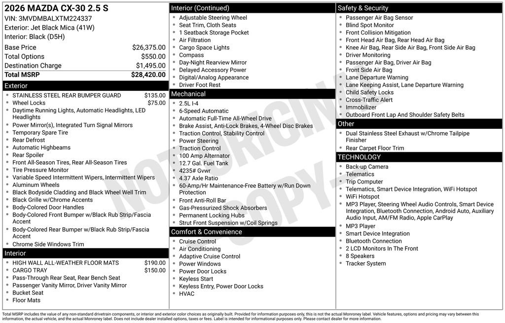 New 2026 Jet Black Mica Mazda 2.5 S AWD image 4