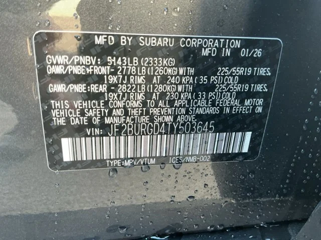 New 2026 MAGNETITE GRAY METALLIC Subaru Limited XT image 16