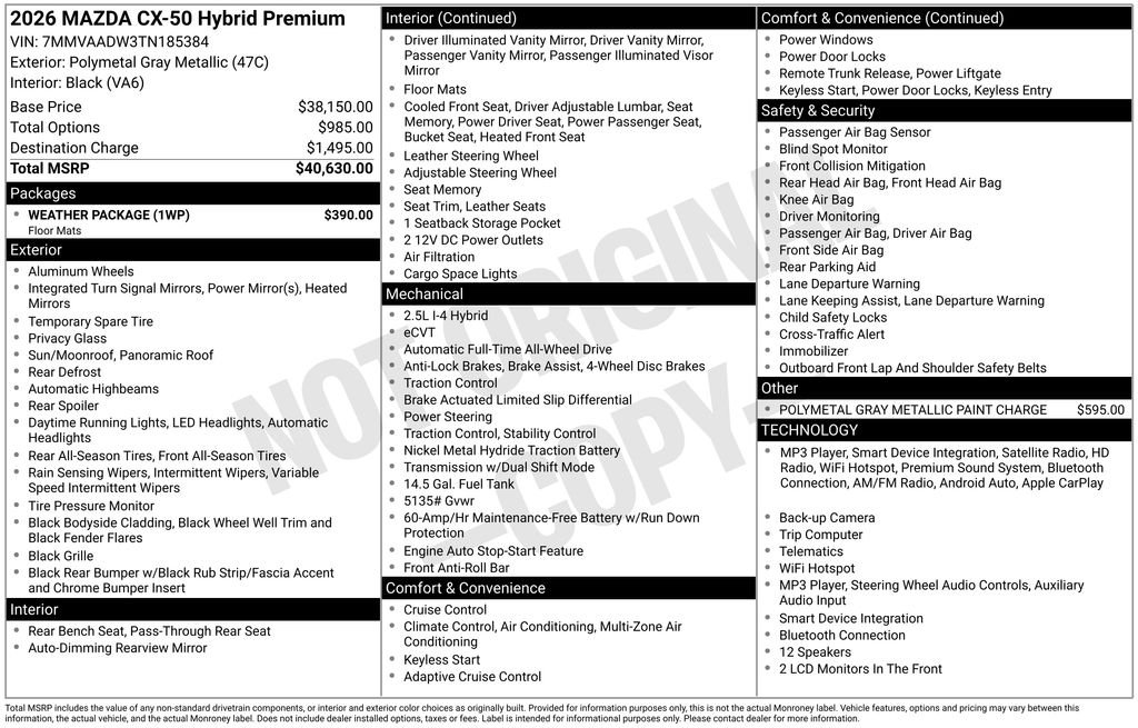 New 2026 Gray Metallic Mazda Premium image 4