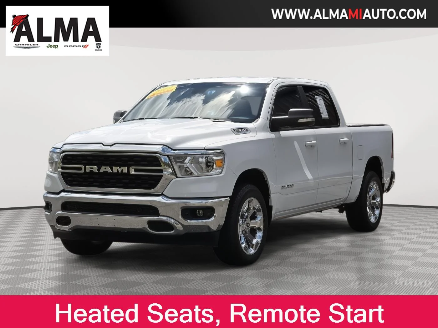Used 2022 Bright White Clearcoat Ram Big Horn image 3