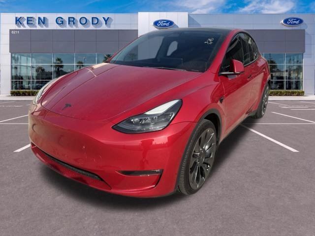 Used 2022 Red Tesla Performance image 3