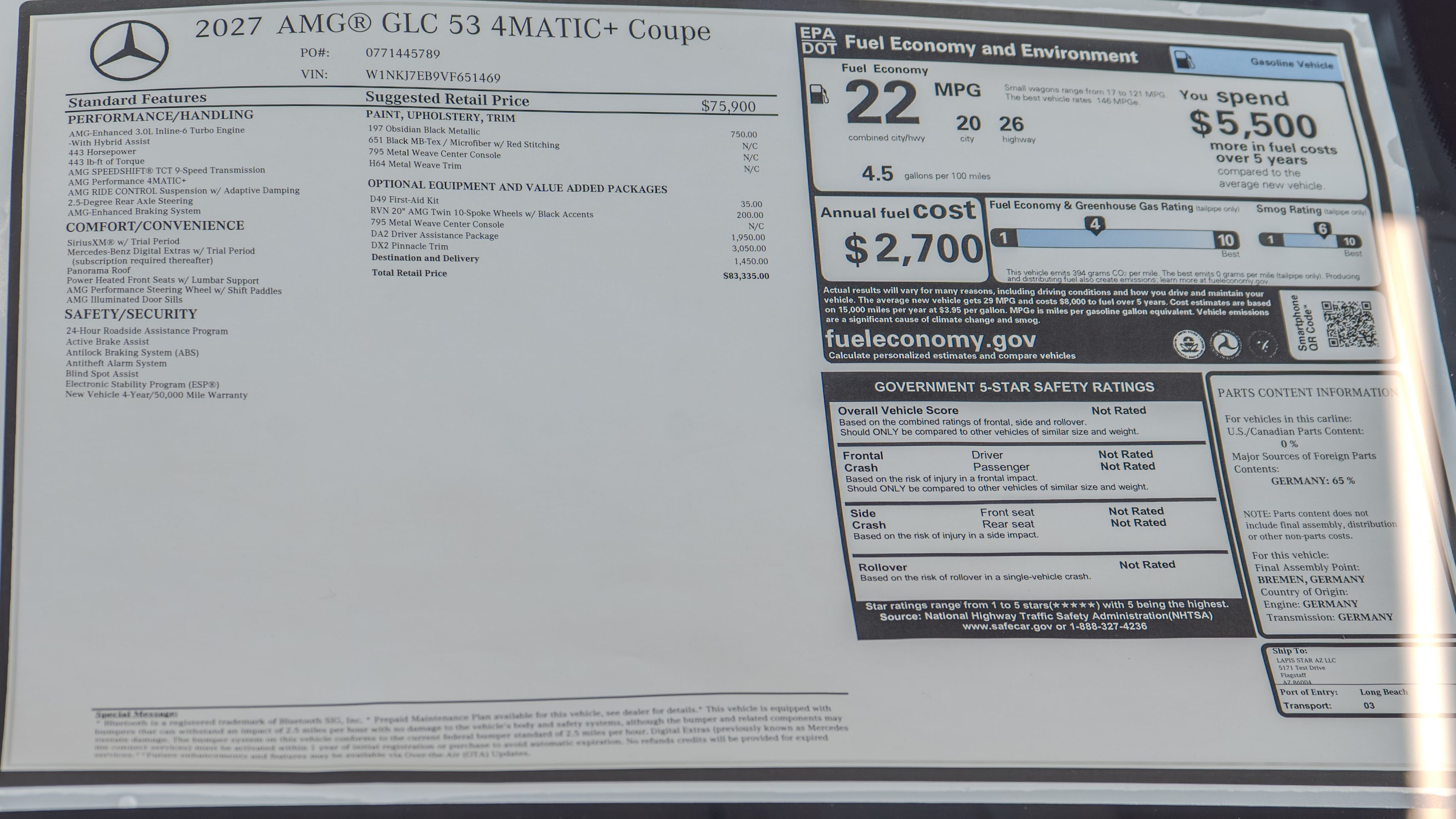 New 2027 Obsidian Black Metallic Mercedes-Benz GLC 350e image 37