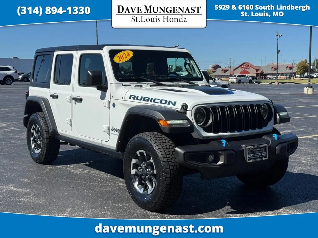 Used 2024 Bright White Clearcoat Jeep Rubicon 4xe image 1