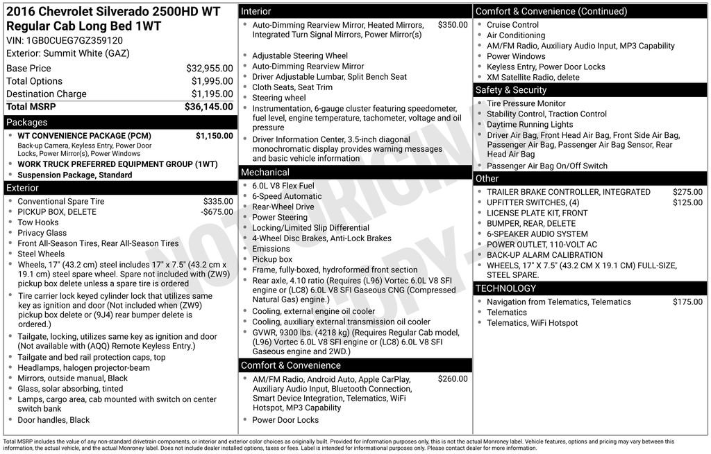 Used 2016 White Chevrolet Work Truck image 27