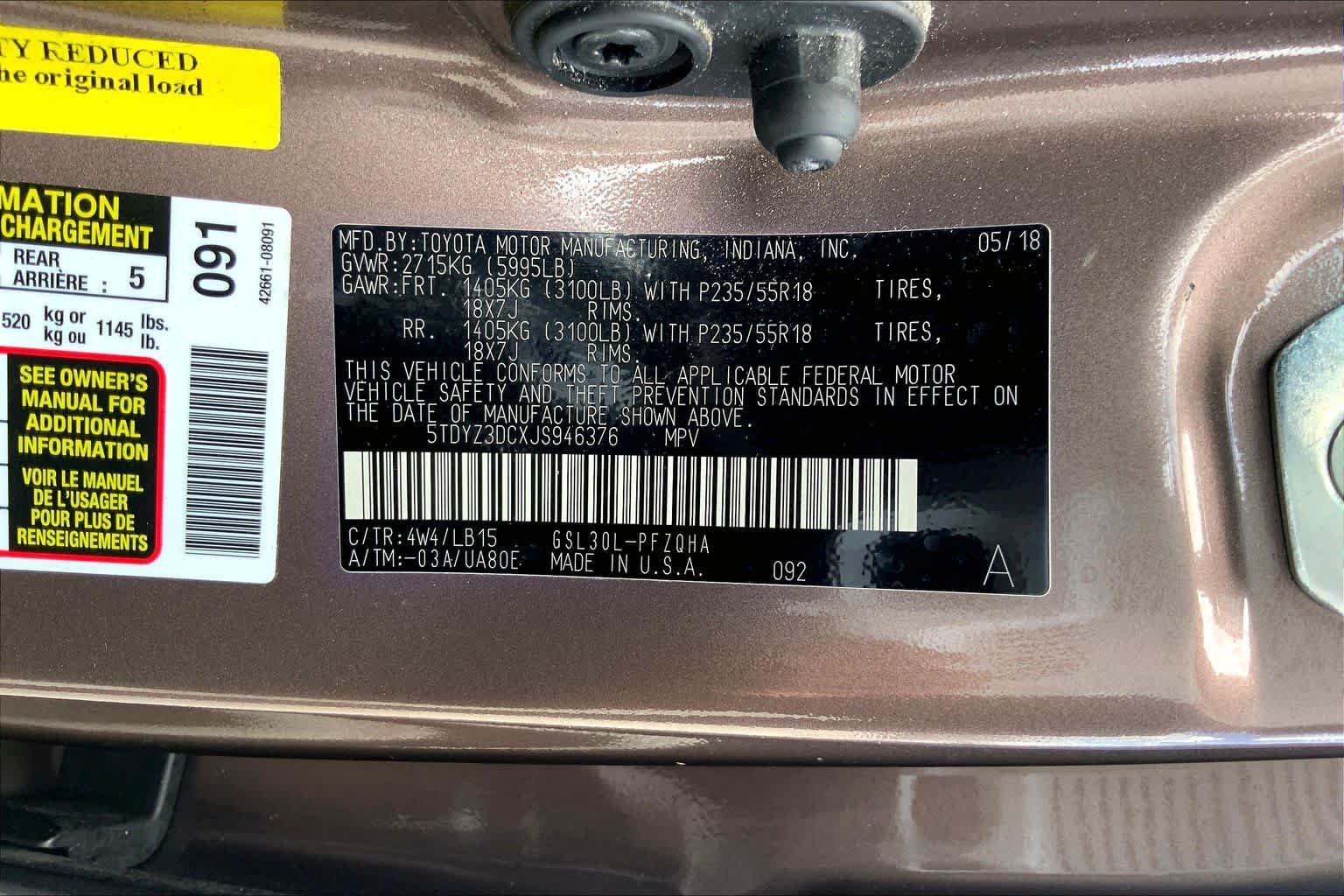 Used 2018 Toasted Walnut Pearl Toyota Limited image 36