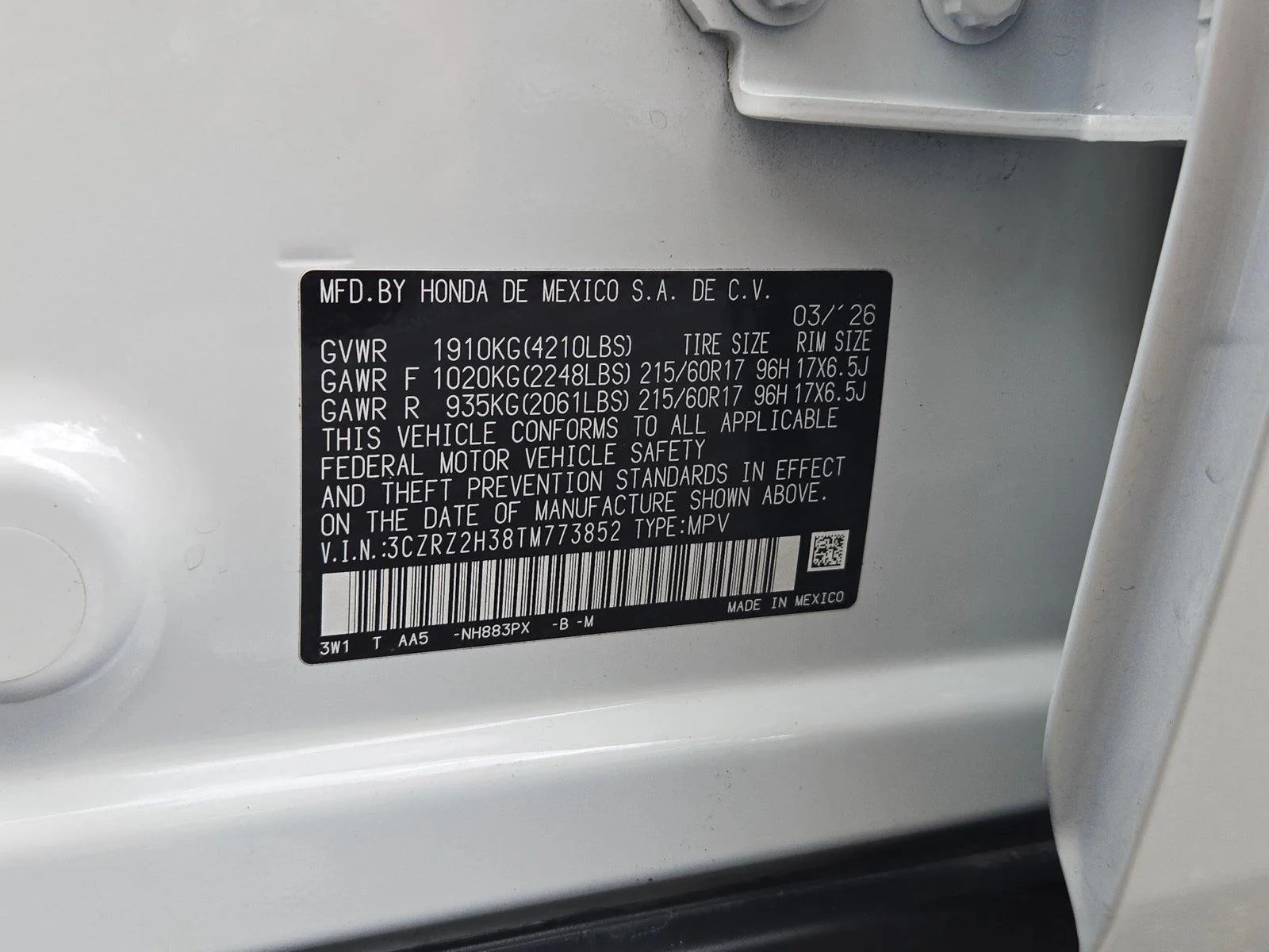 Used 2026 Platinum White Pearl Honda LX image 23