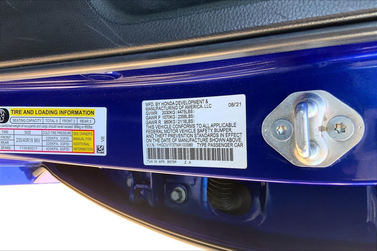 Used 2021 Still Night Pearl Honda Sport image 34