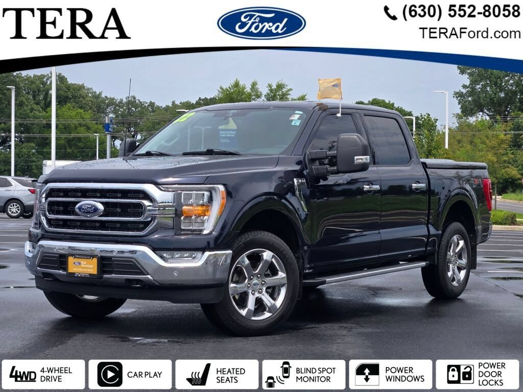 Certified Used 2022 Antimatter Blue Metallic Ford XLT image 1