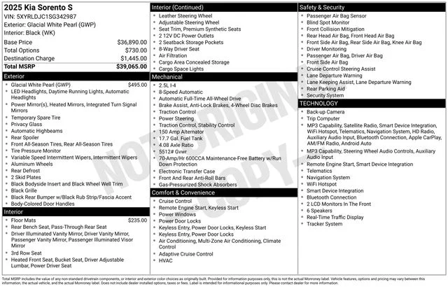 Used 2025 White Kia S image 2