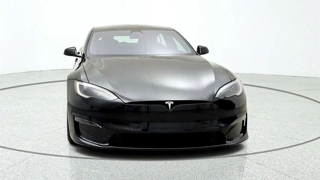 Used 2023 Solid Black Tesla Plaid AWD w/ Yoke Steering Wheel image 2