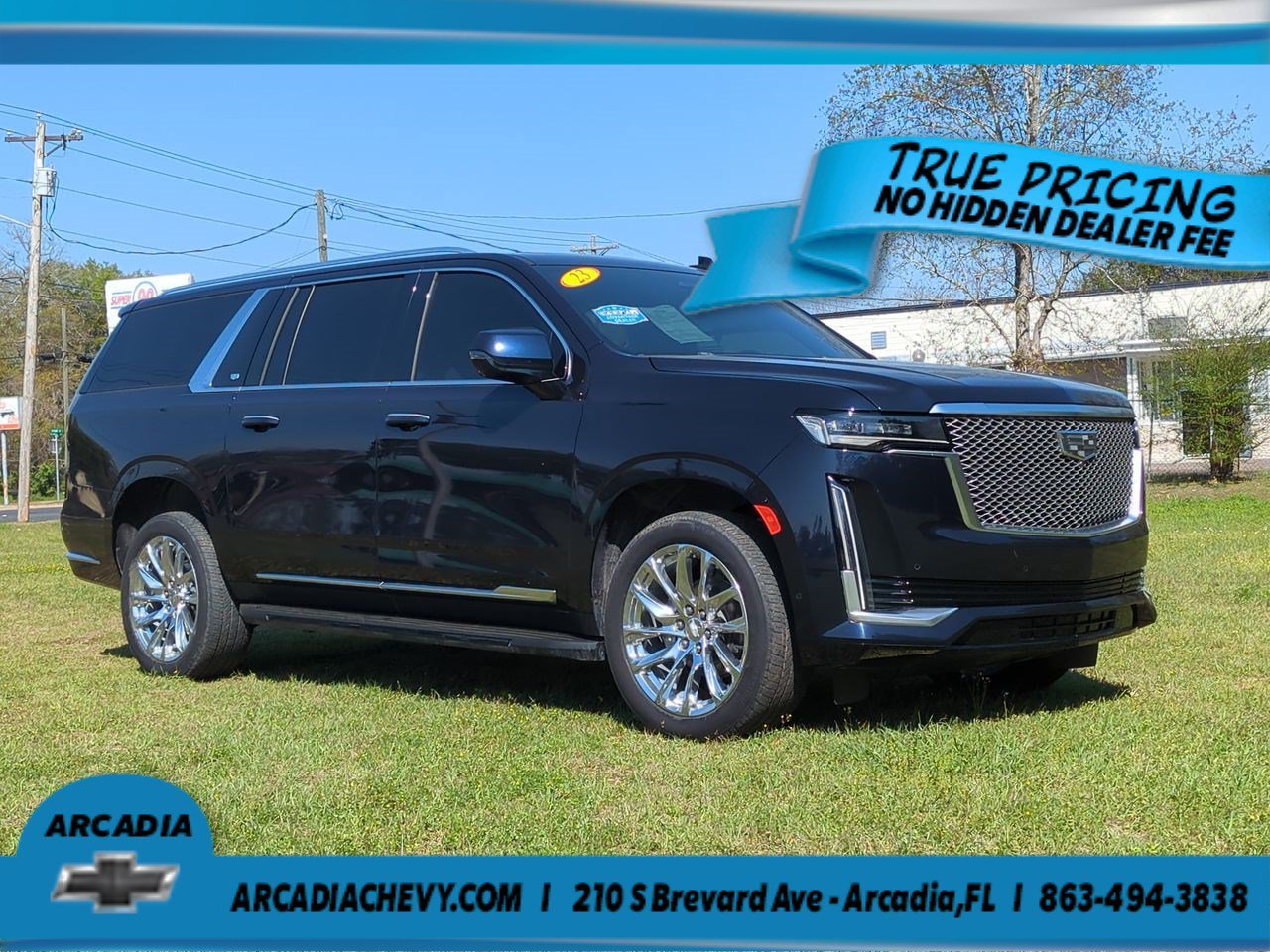 Used 2023 Dark Moon Blue Metallic Cadillac 4WD Premium Luxury image 2