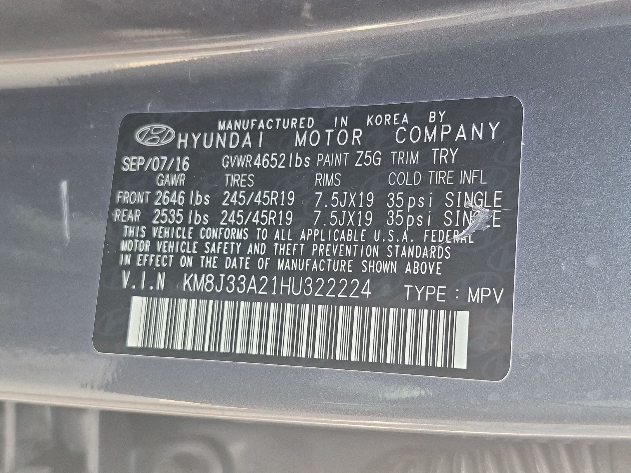 Used 2017 Coliseum Gray Hyundai Sport image 32