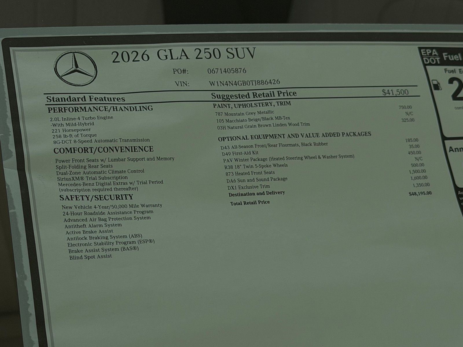 New 2026 Mountain Grey Metallic Mercedes-Benz GLA 250 image 23