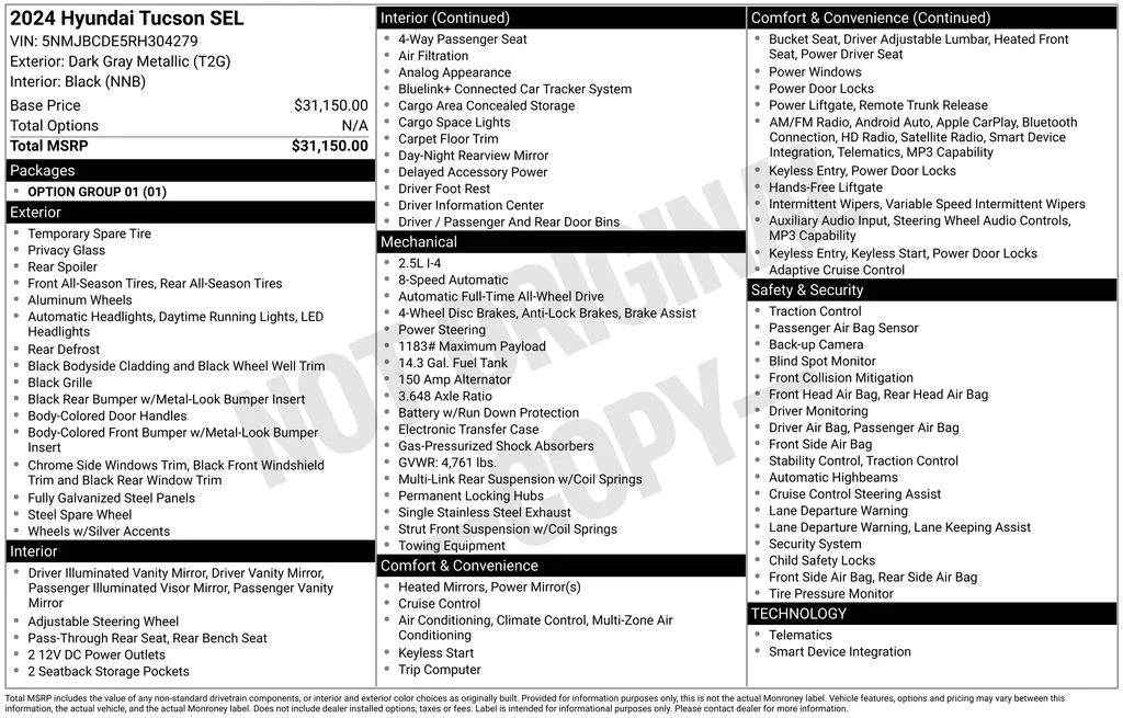Used 2024 Gray Hyundai SEL image 17