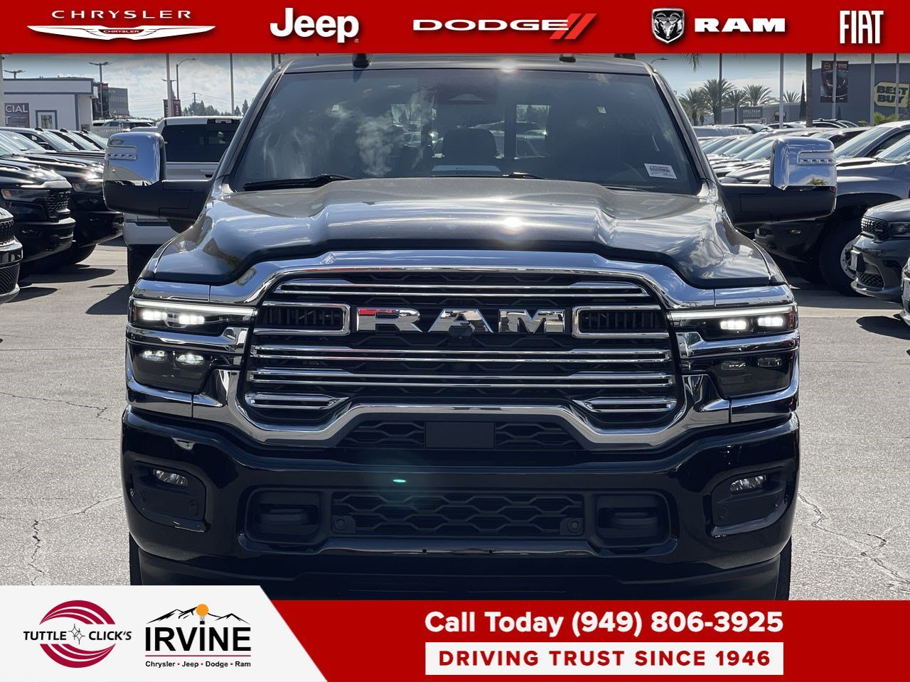 New 2026 Diamond Black Crystal Pearl-Coat Exterior Paint RAM Laramie image 2