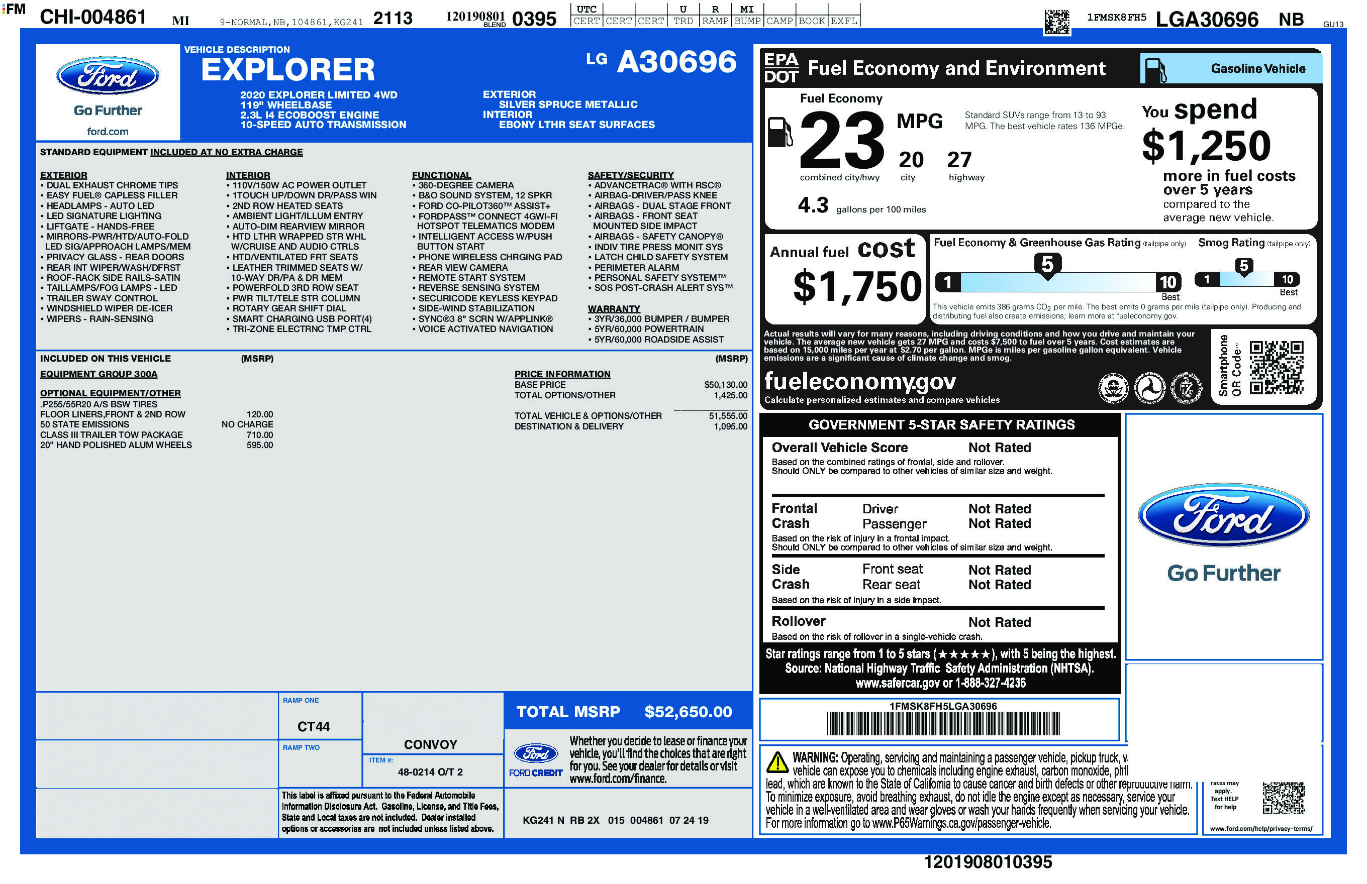 Used 2020 Silver Spruce Metallic Ford Limited image 15
