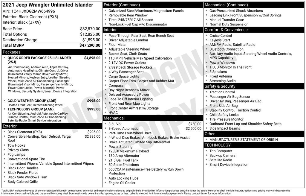 Used 2021 Black Jeep Unlimited Sport image 30