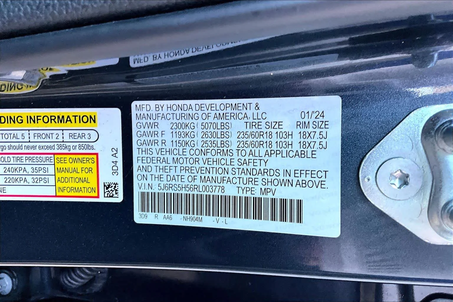 Certified Used 2024 Meteorite Gray Metallic Honda Sport image 62