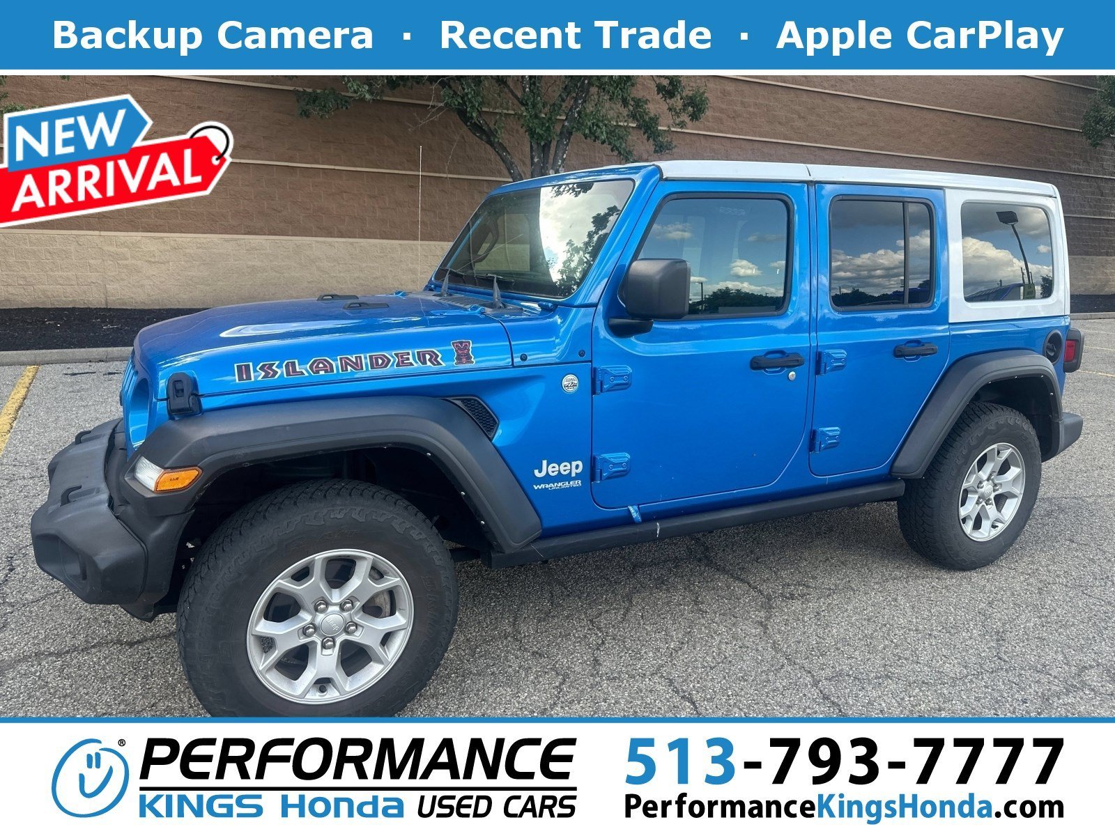 Used 2021 Hydro Blue Pearlcoat Jeep Unlimited Islander image 1