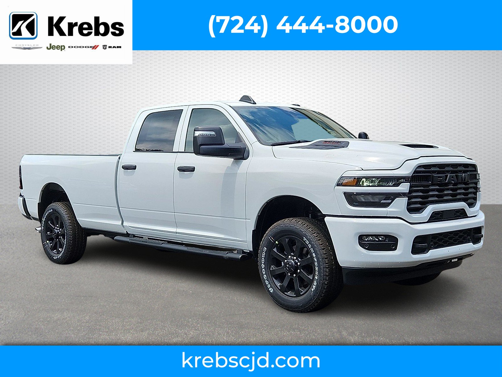 New 2026 Bright White Clear-Coat Exterior Paint RAM Black Express Crew Cab 4x4 8" Box image 1