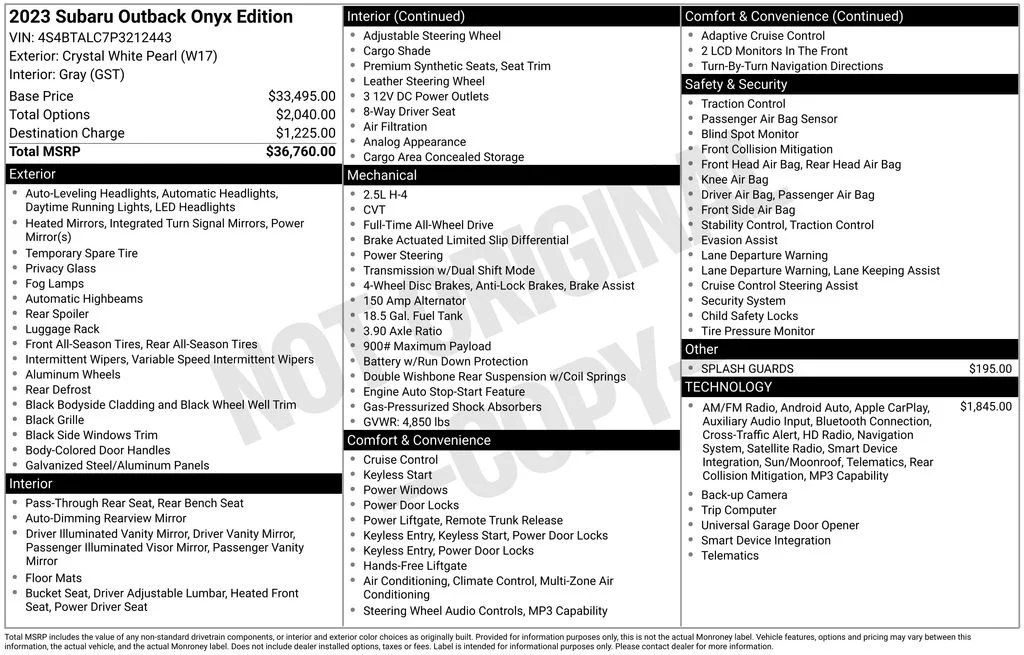Used 2023 White Subaru Onyx Edition image 42
