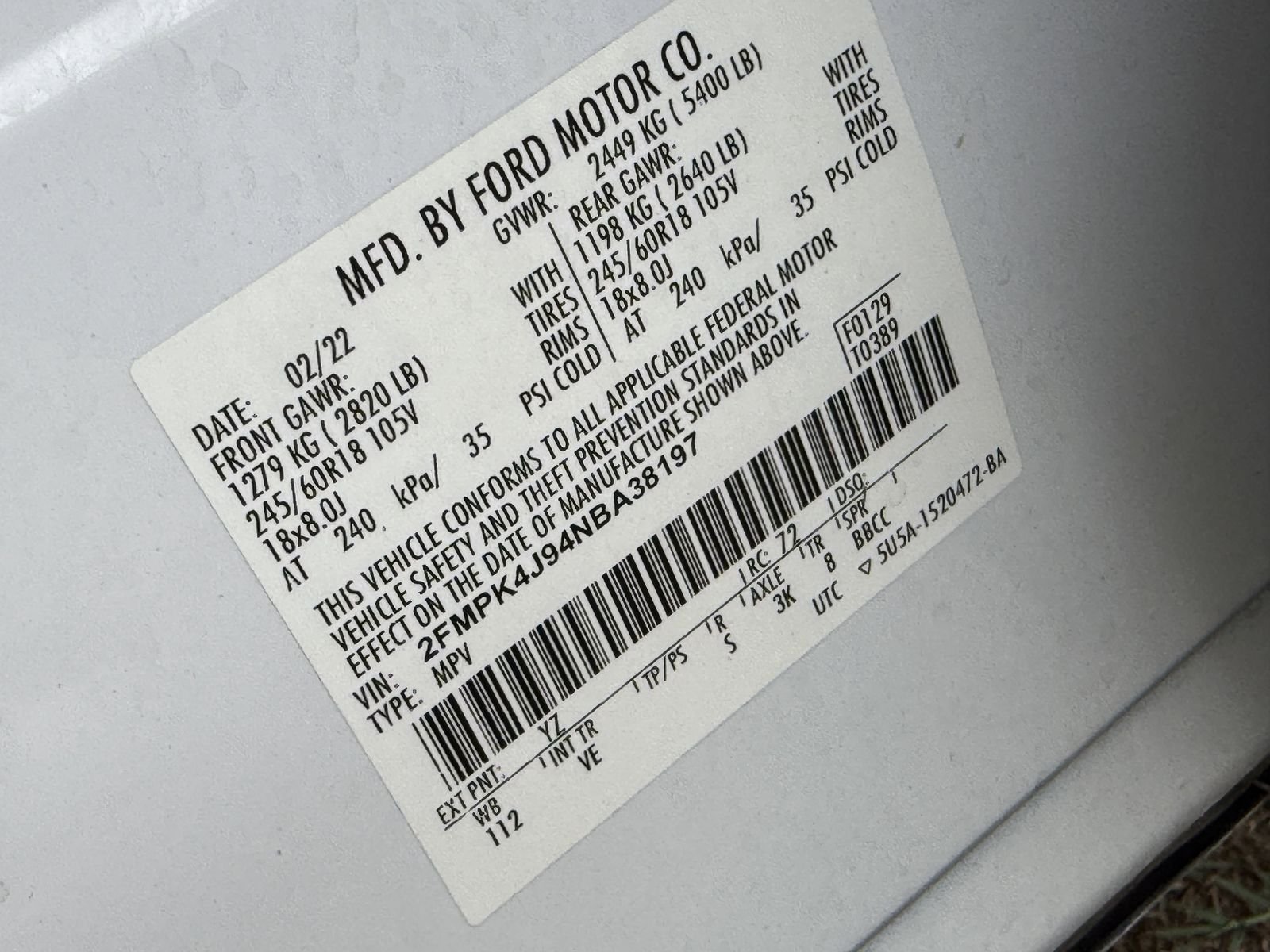 Used 2022 Oxford White Ford SEL image 36