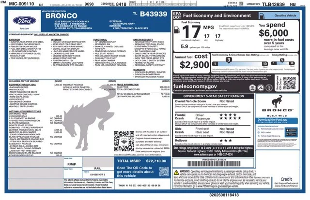 New 2026 Avalanche Gray Ford Badlands® image 60