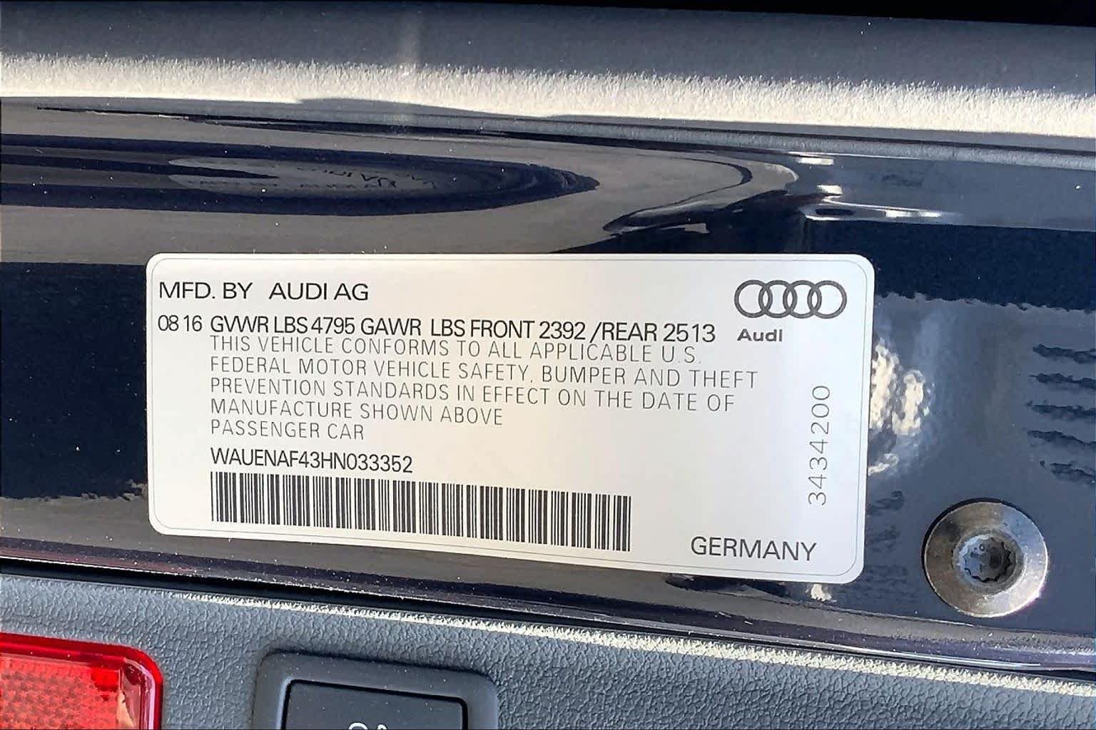 Used 2017 Moonlight Blue Metallic Audi Premium Plus image 36