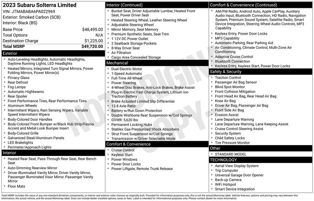 Used 2023 Black Subaru Limited image 16