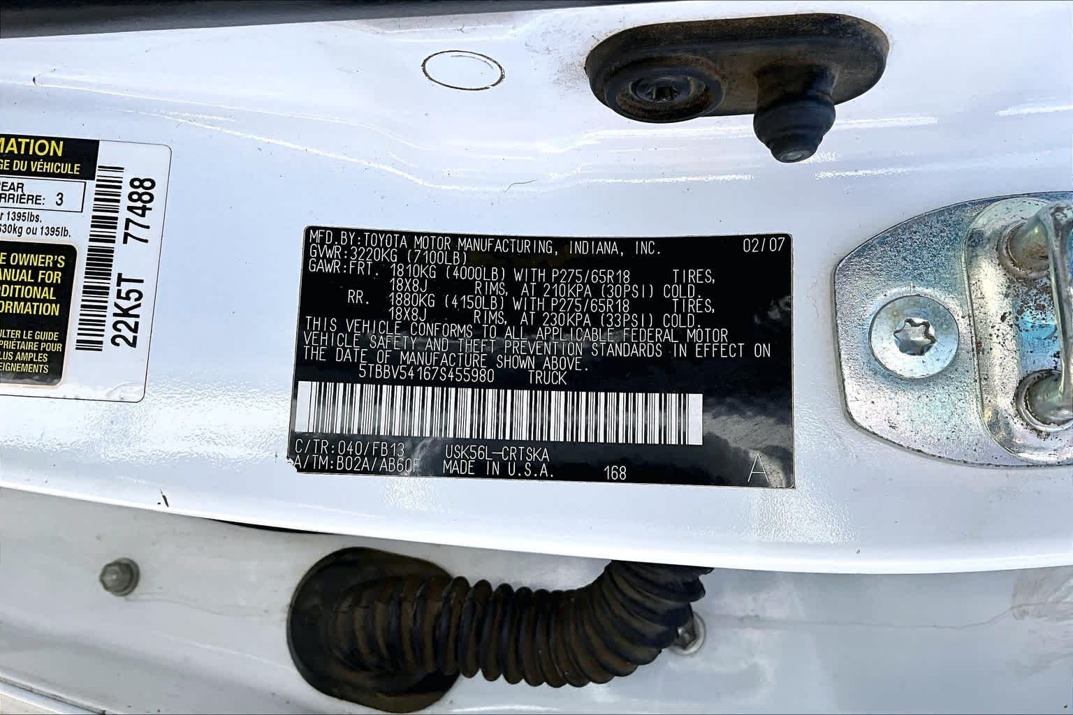 Used 2007 Super White Toyota SR5 image 36