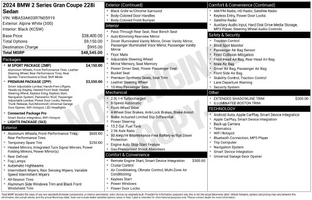 Used 2024 White BMW 228i image 35