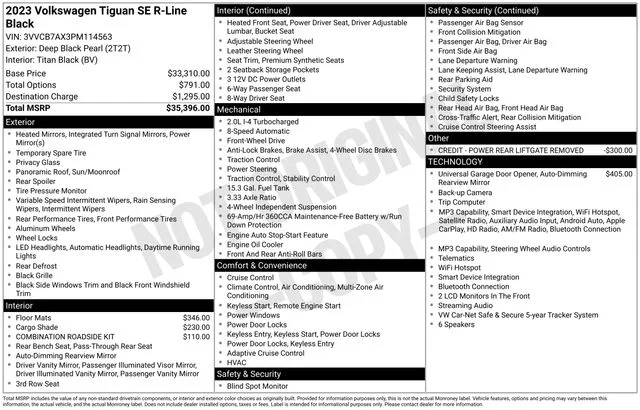 Used 2023 Black Volkswagen 2.0T SE R-Line Black image 8