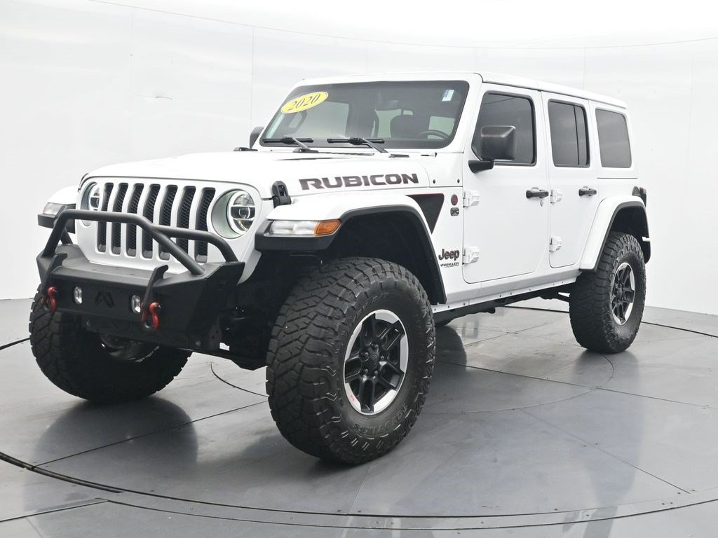 Used 2020 Bright White Clearcoat Jeep Rubicon image 1