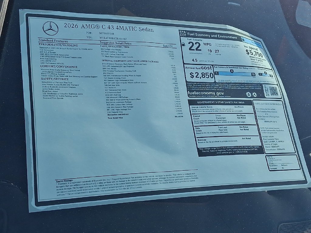 New 2026 Twilight Blue Metallic Mercedes-Benz C 43 AMG® image 60