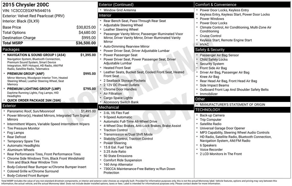 Used 2015 Red Chrysler C image 9