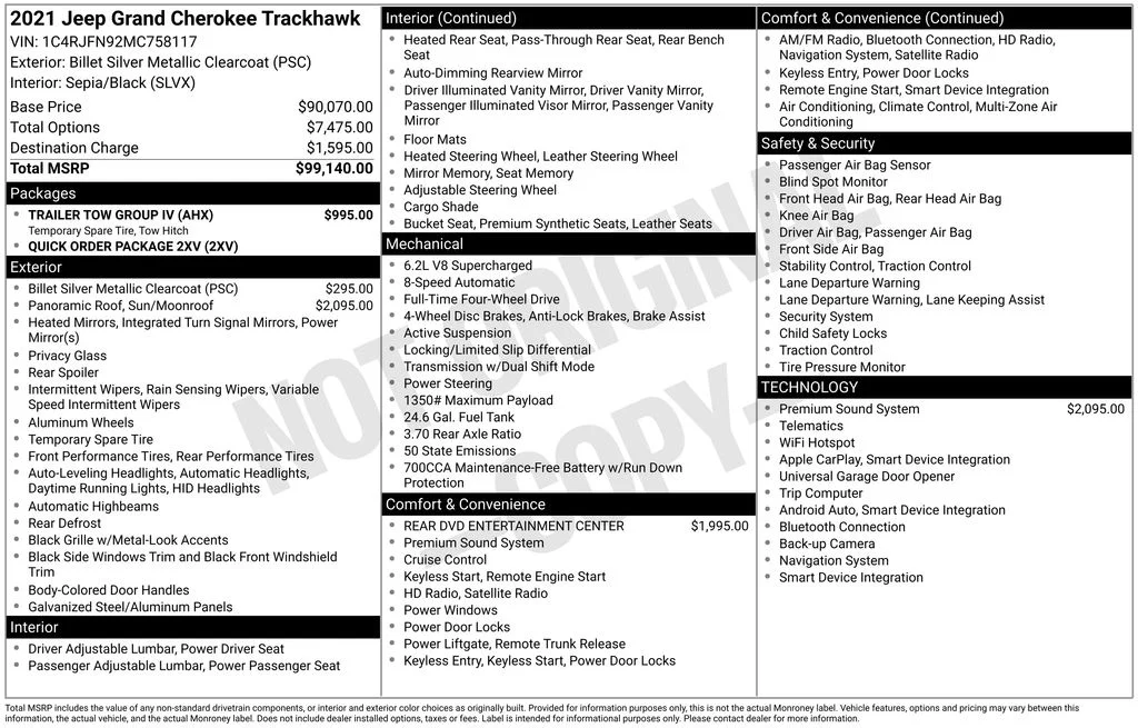 Used 2021 Silver Jeep Trackhawk image 33