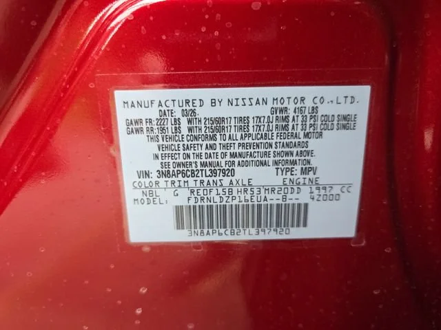 New 2026 Scarlet Ember Tintcoat Nissan SV image 16