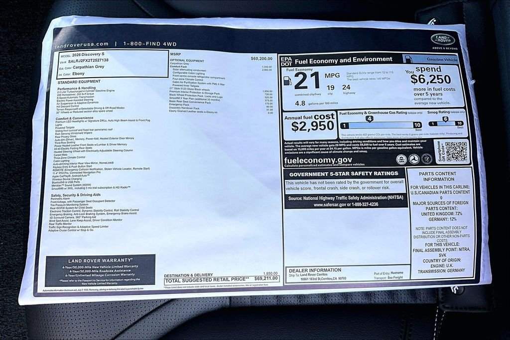 New 2026 CARPATHIAN GREY Land Rover S image 15