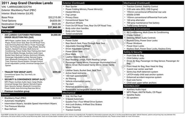 Used 2011 Blackberry Pearlcoat Jeep Laredo image 27