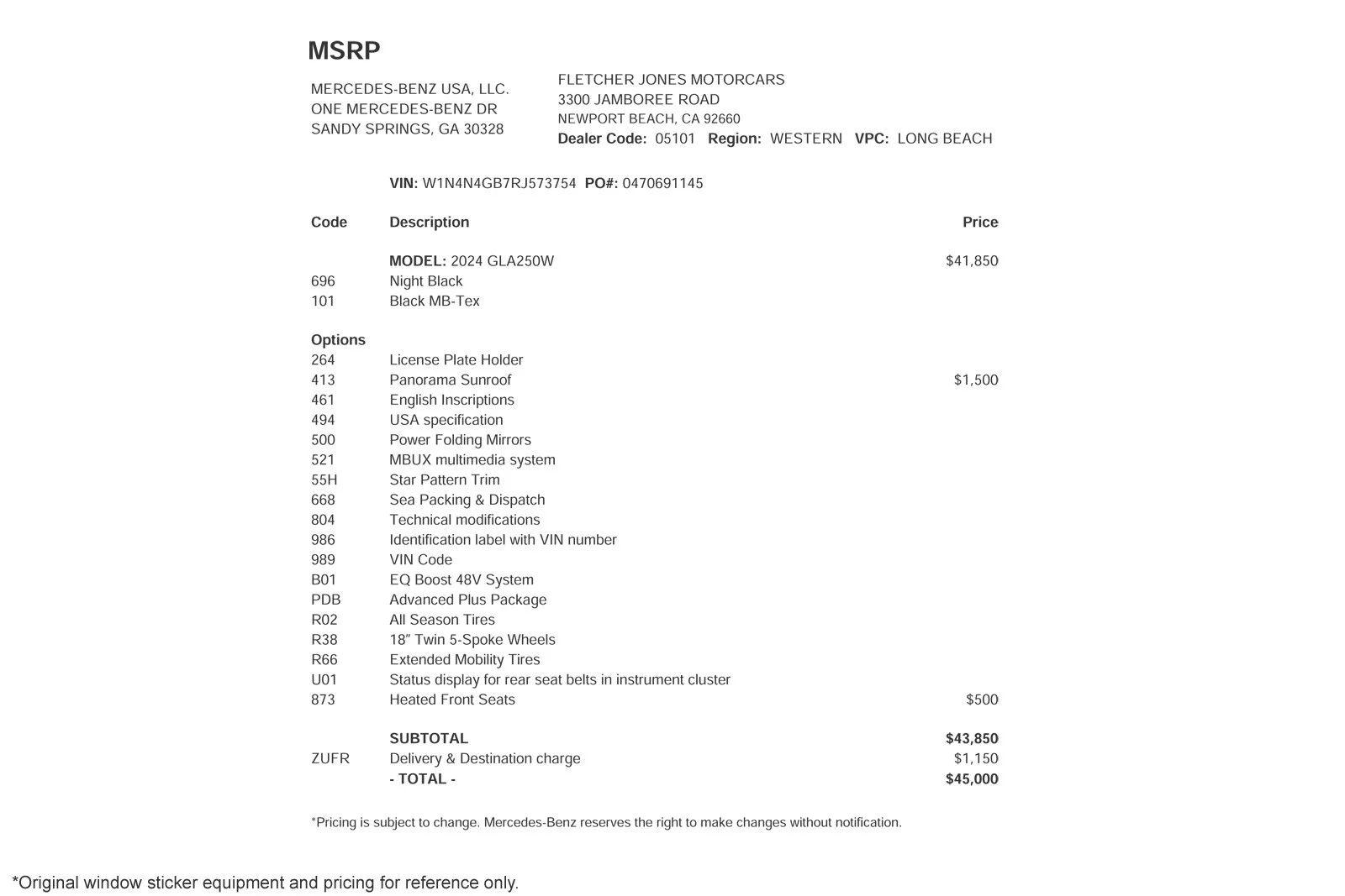 Certified Used 2024 Night Black Mercedes-Benz GLA 250 SUV image 2