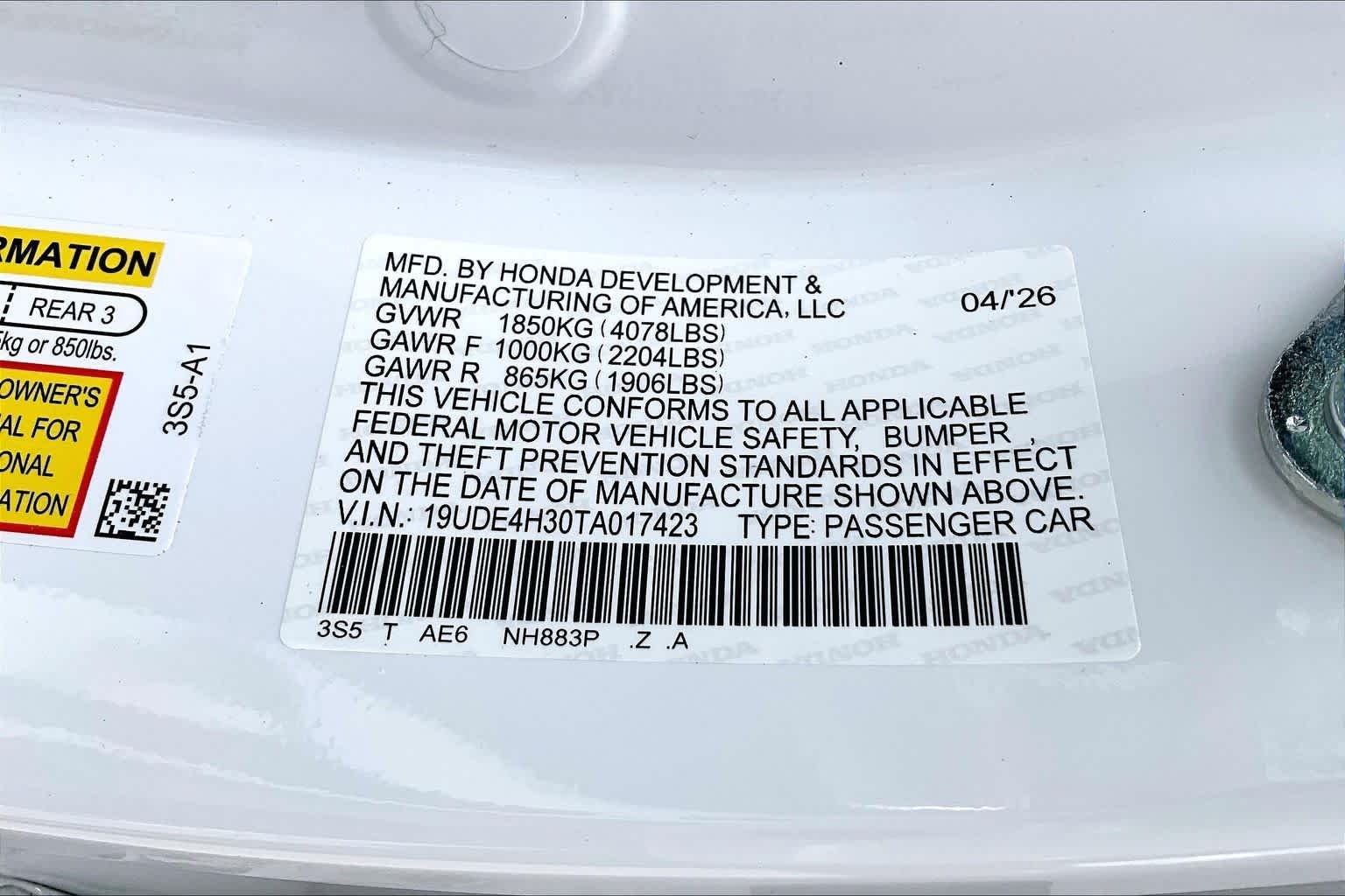 New 2026 Platinum White Pearl Acura w/A-Spec Package image 21