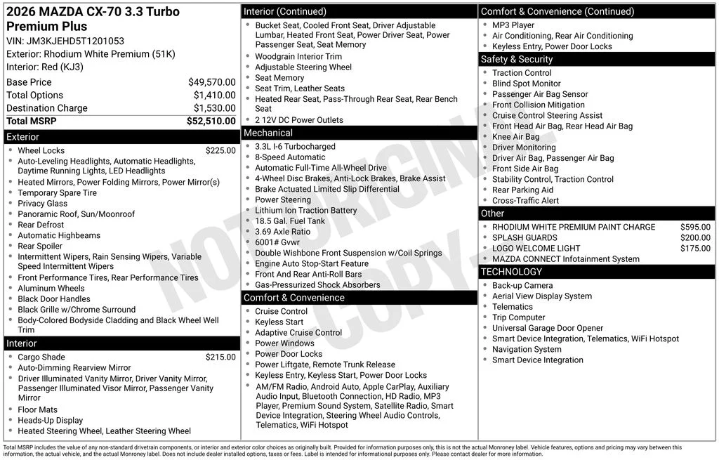 New 2026 Rhodium White Premium Mazda 3.3 Turbo Premium Plus image 6