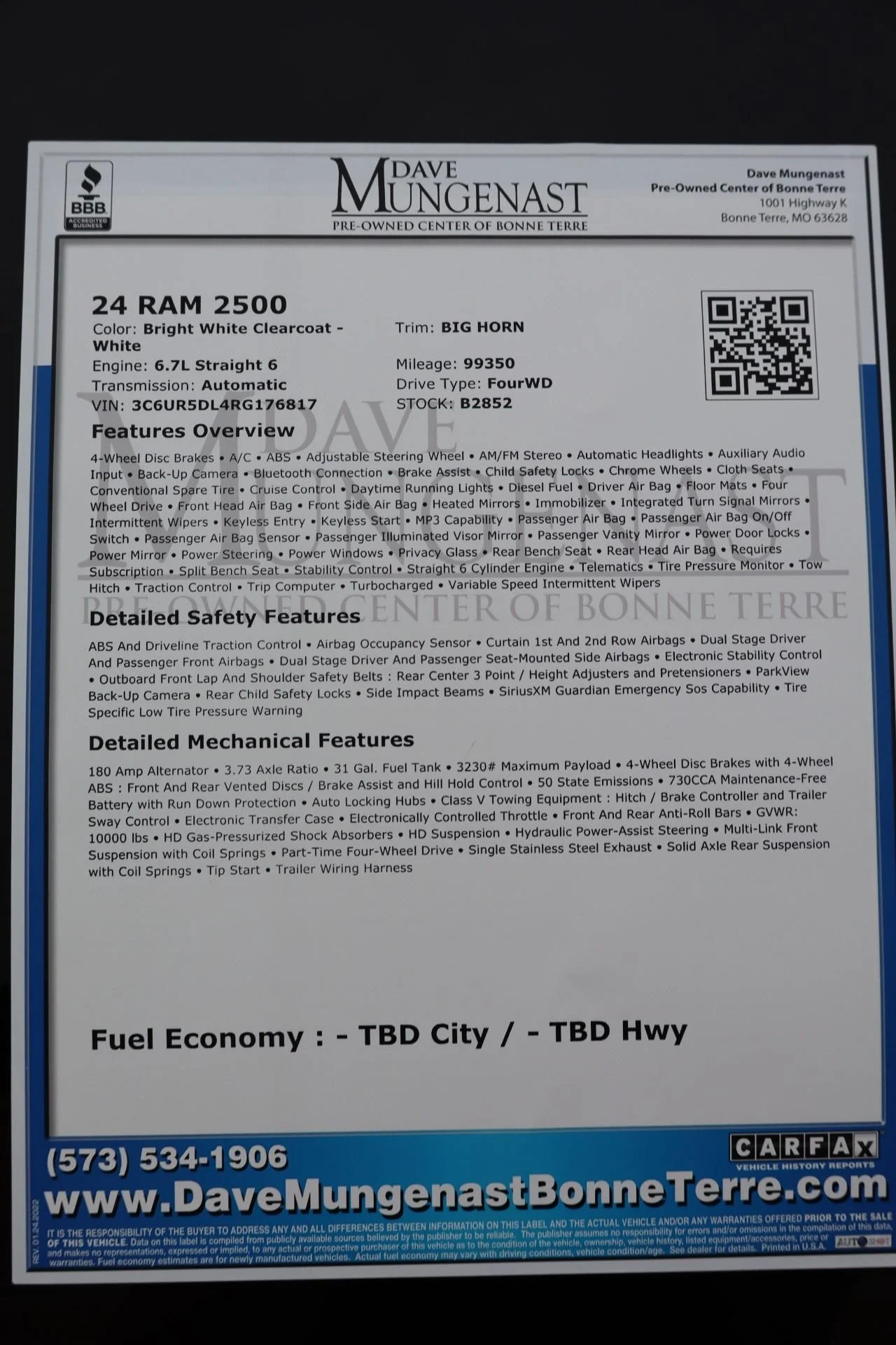 Used 2024 Bright White Clear Coat Ram Big Horn image 32