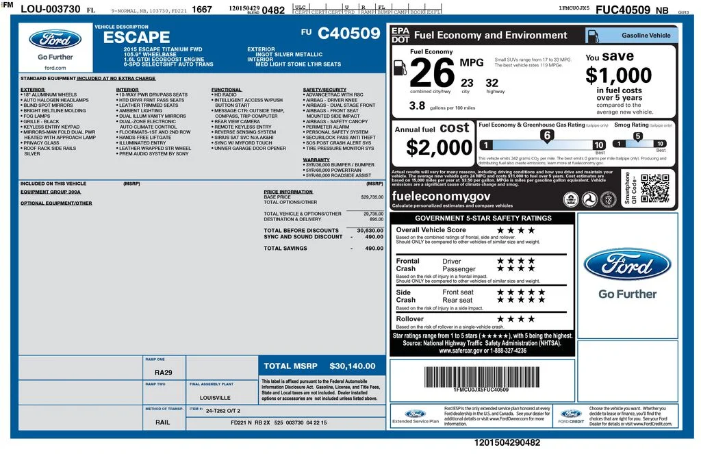 Used 2015 Silver Ford Titanium image 2