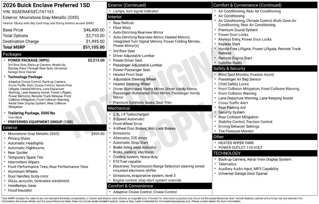New 2026 Moonstone Gray Metallic Buick Preferred image 32
