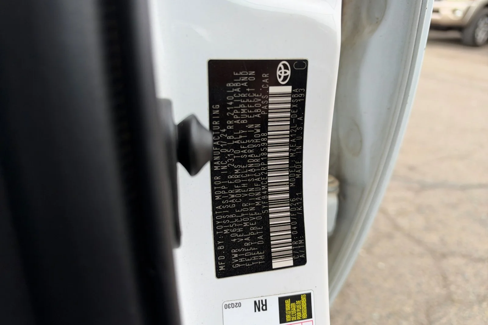 Used 2024 White Toyota SE Nightshade image 3
