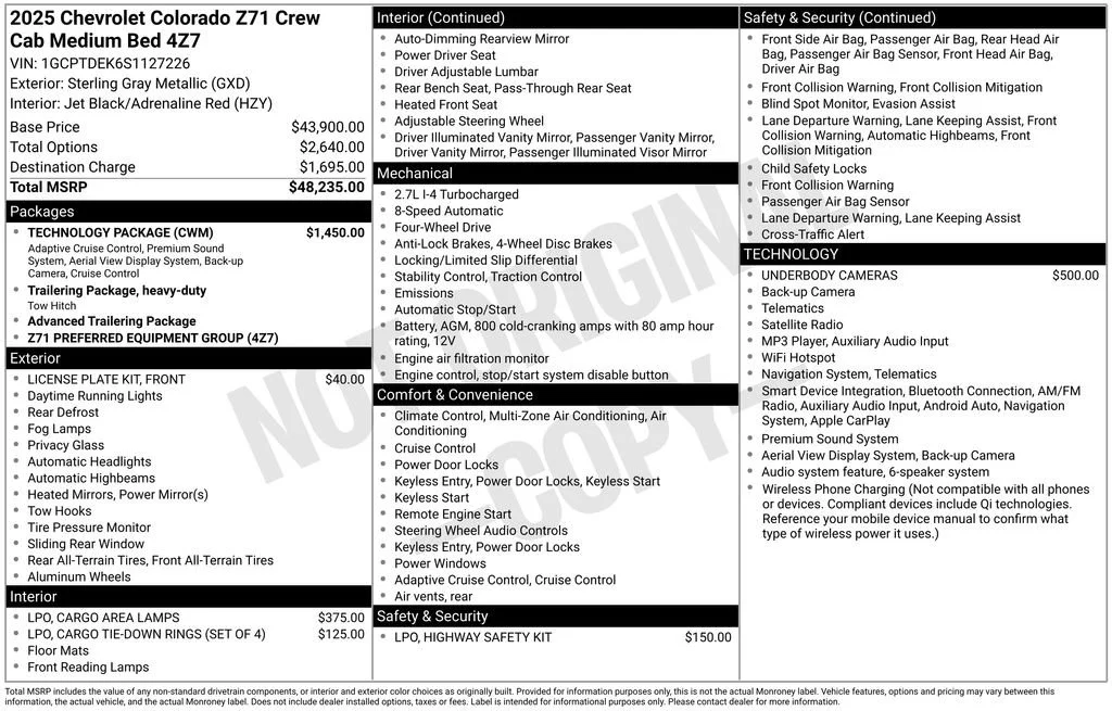 Certified Used 2025 Sterling Gray Metallic Chevrolet Z71 image 1